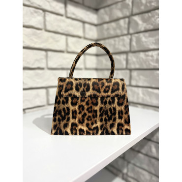 Жіноча міні сумка леопард шоколад 20-77