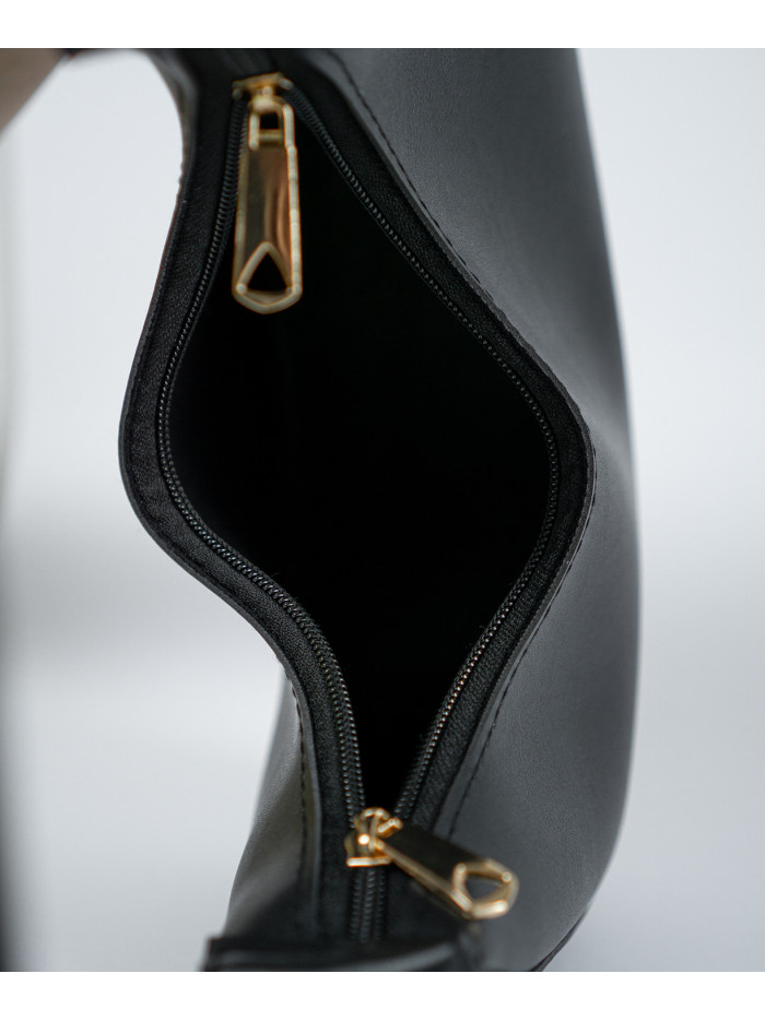 Жіноча сумка багет 22-10 чорна замшева