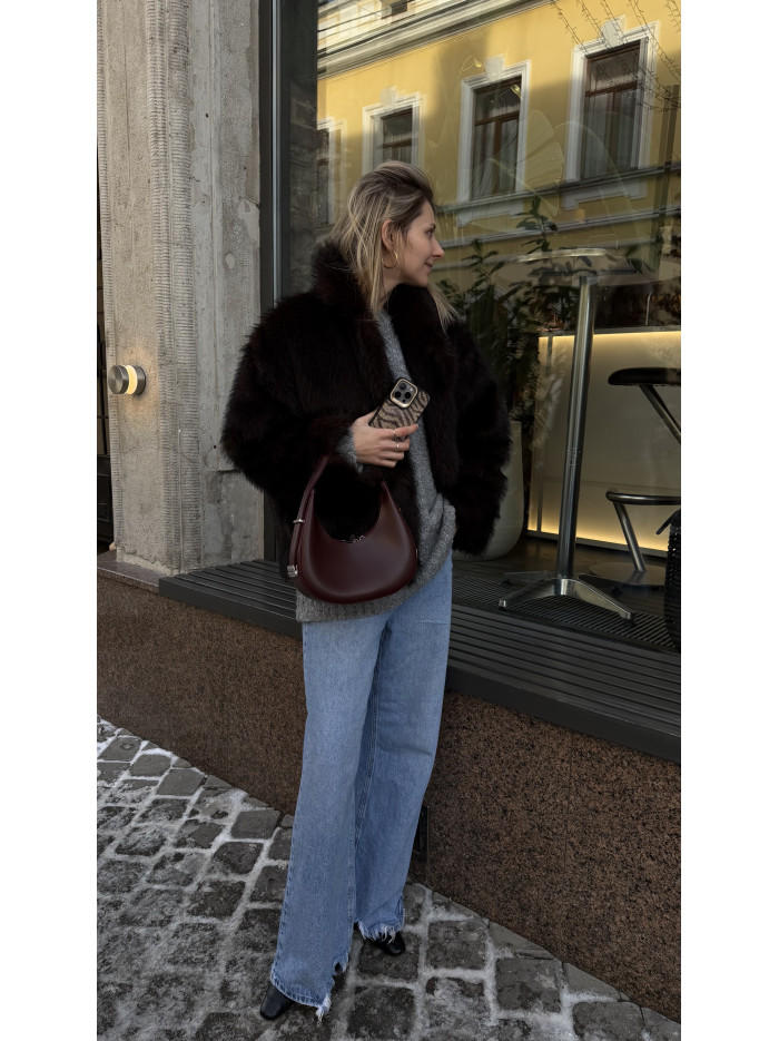 Жіноча сумка бордова 22-10