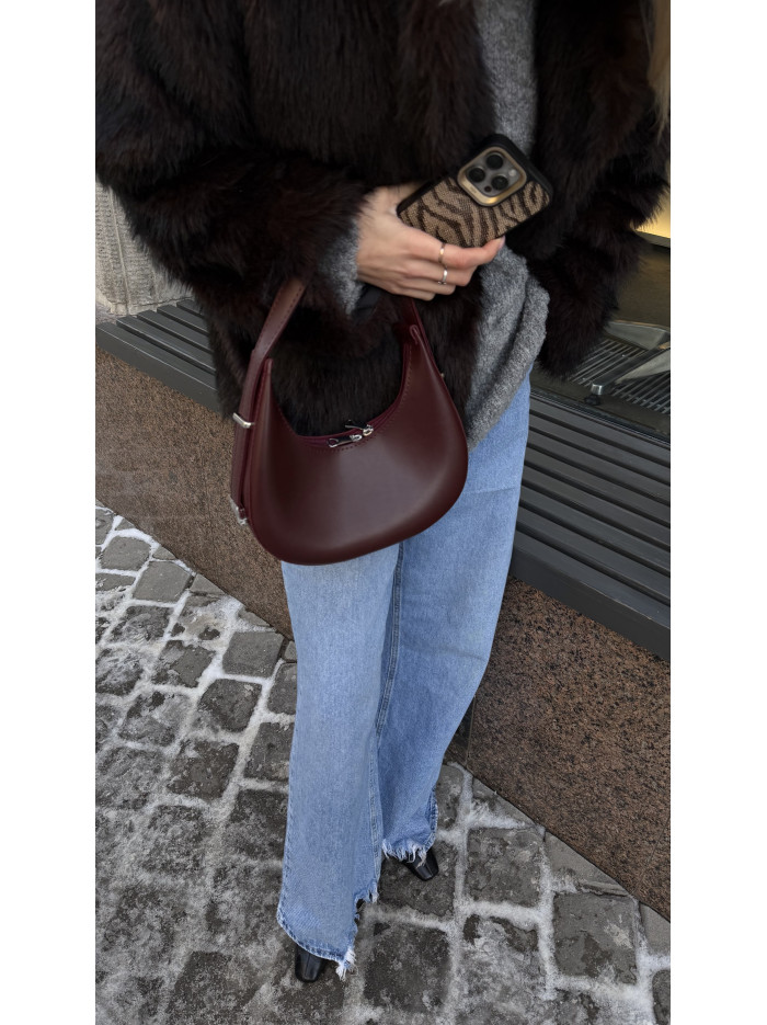 Жіноча сумка бордова 22-10