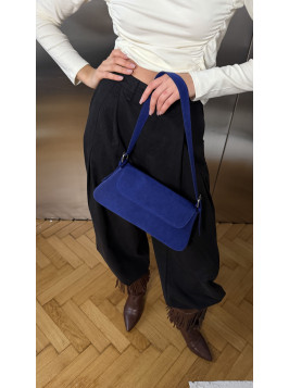 Жіноча сумка багет 22-24А синя замшева