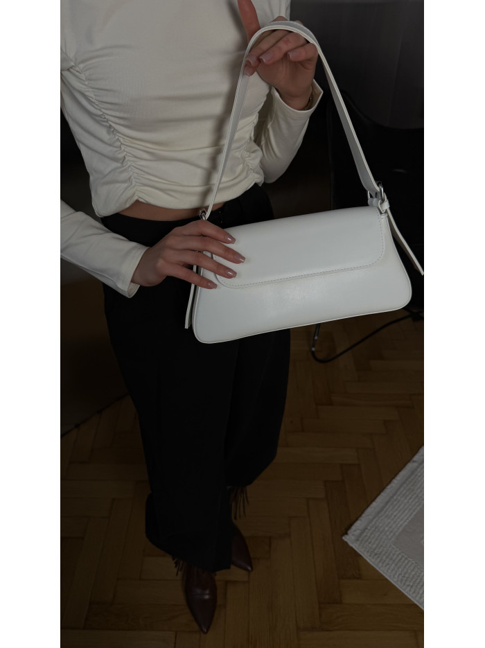 Жіноча сумка багет біла 22-24а