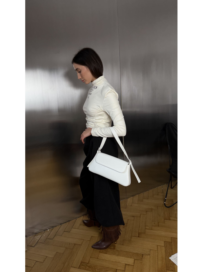 Жіноча сумка багет біла 22-24а