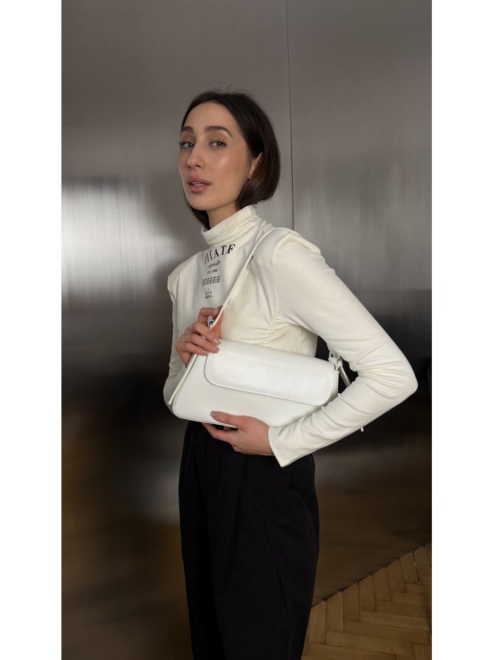 Жіноча сумка багет біла 22-24а