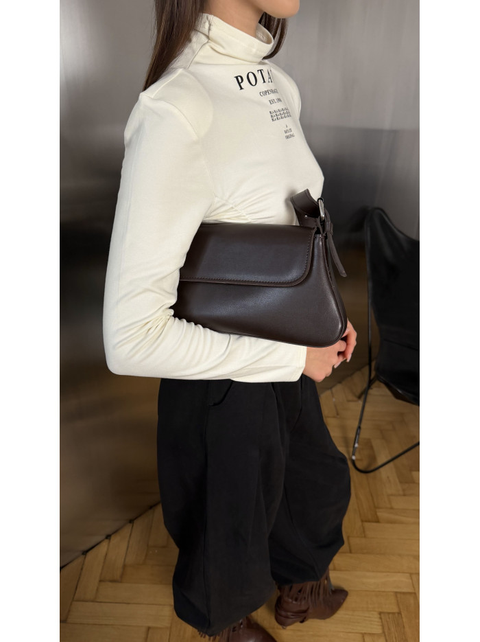 Жіноча сумка багет шоколад 22-24а