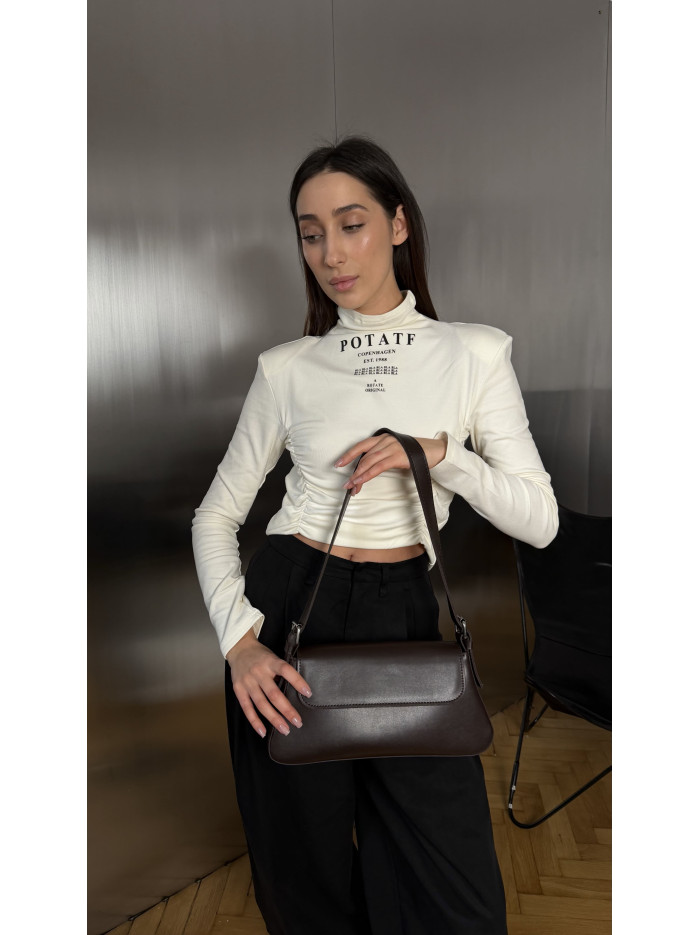 Жіноча сумка багет шоколад 22-24а