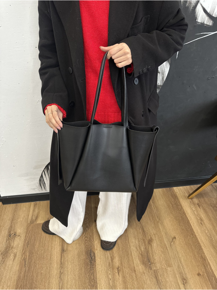 Жіноча сумка шопер чорна 23-02