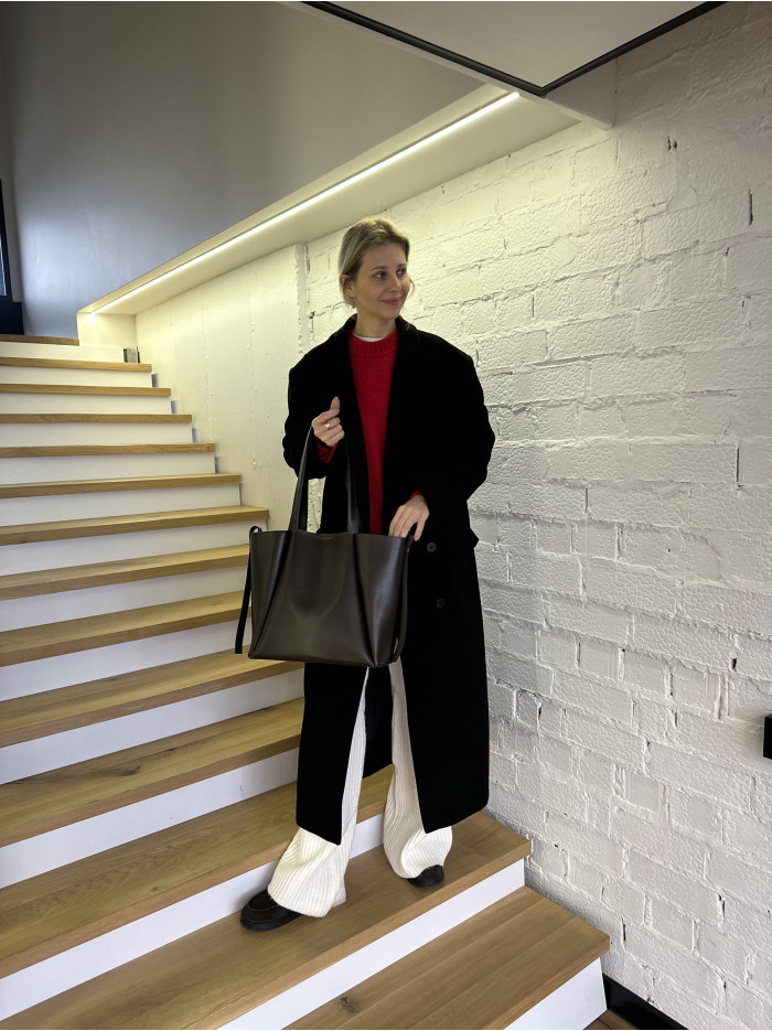 Жіноча сумка шопер шоколад 23-02