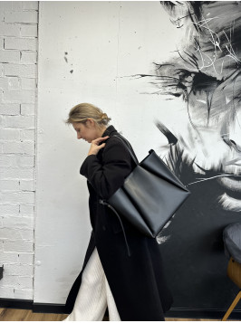 Жіноча сумка шопер чорна 23-02