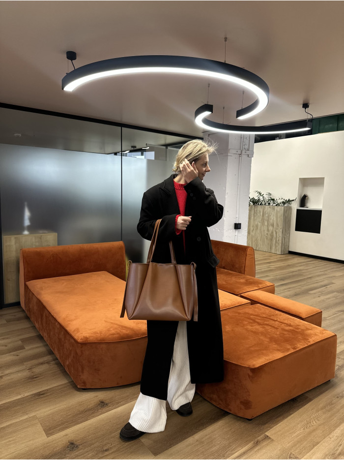 Жіноча сумка шопер карамельна 23-02