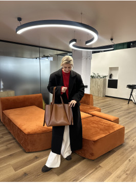 Жіноча сумка шопер карамельна 23-02