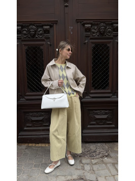 Жіноча сумка шопер біла 24-19