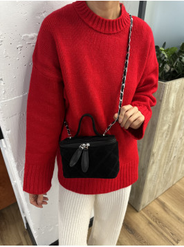 Жіноча сумка крос боді 24-37 чорна замшева