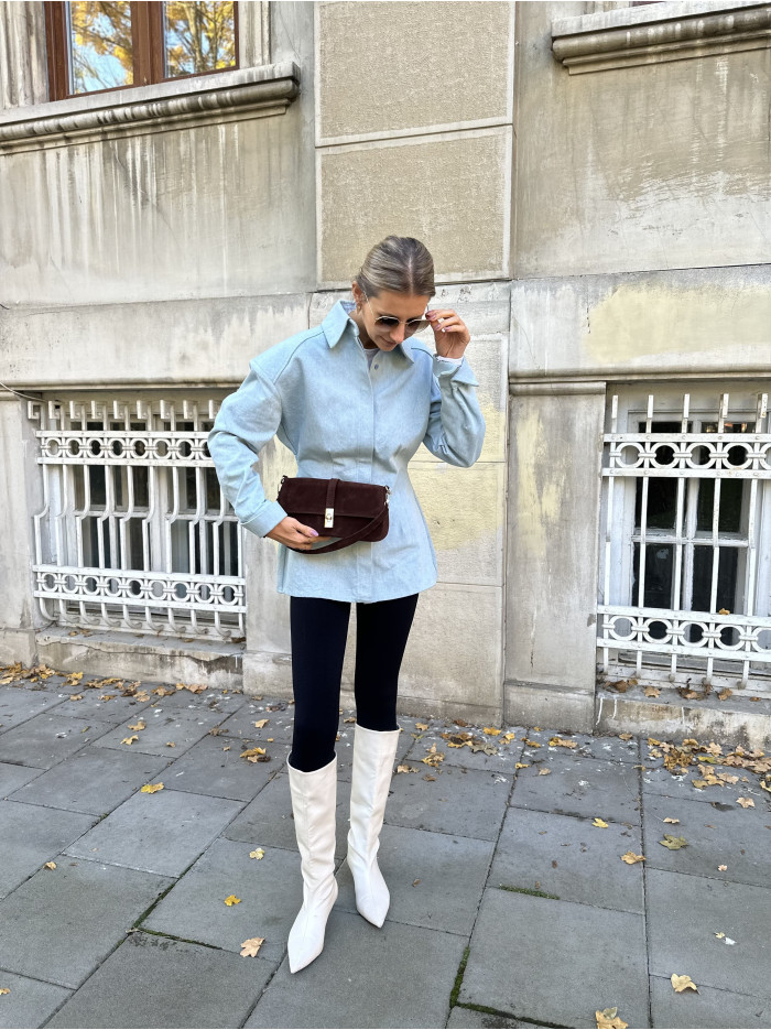 Жіноча сумка крос боді 24-69 шоколадна замшева