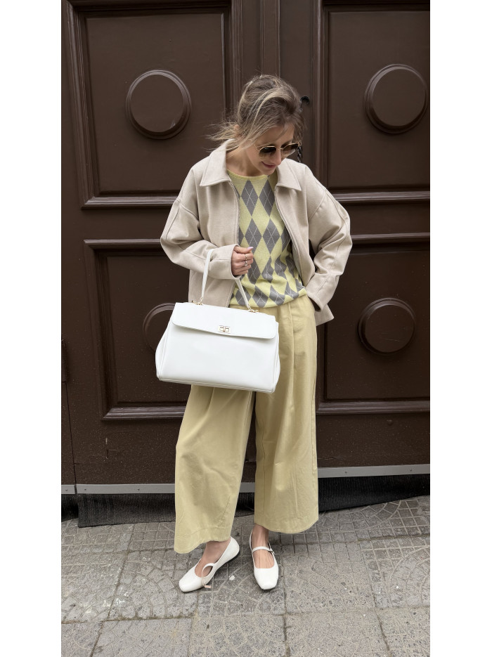 Жіноча сумка шопер біла 24-70А