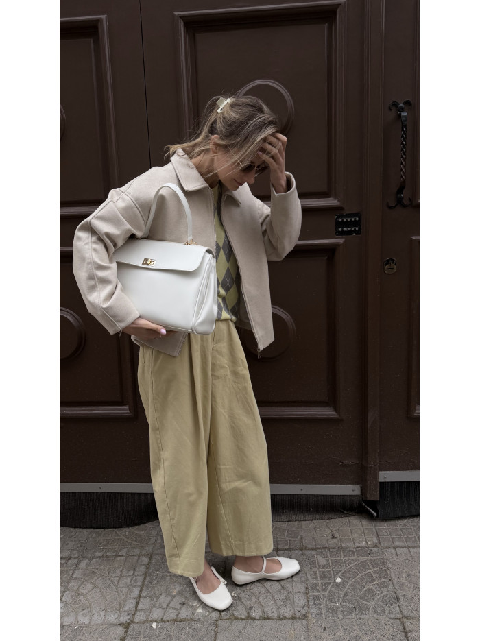 Жіноча сумка шопер біла 24-70А