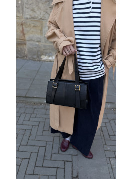 Жіноча сумка багет чорна 24-74А