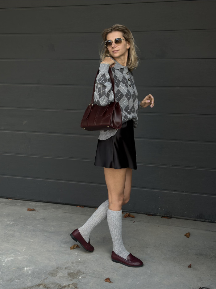 Жіноча сумка багет бордова 24-74А