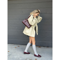 Жіноча сумка багет бордова 24-74А