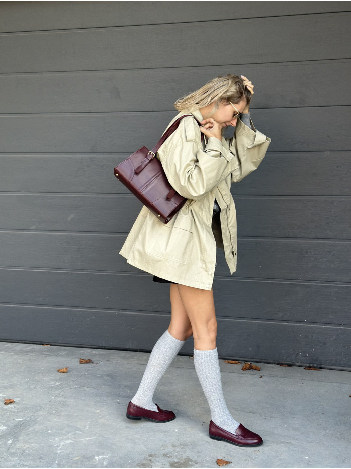 Жіноча сумка багет бордова 24-74А