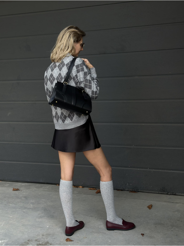 Жіноча сумка багет чорна 24-74А