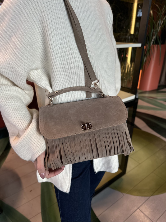 Жіноча сумка крос боді мокко замшева 24-79