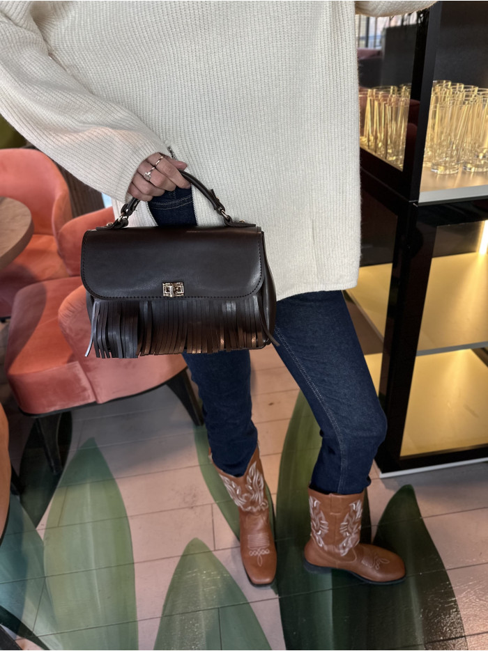 Жіноча сумка крос боді шоколадна 24-79