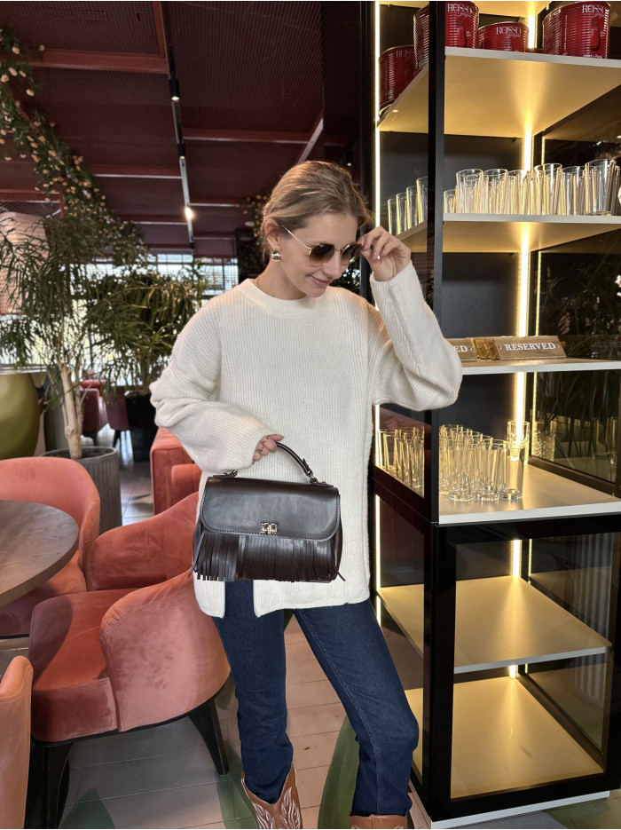 Жіноча сумка крос боді шоколадна 24-79