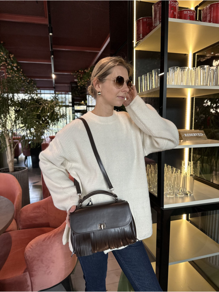 Жіноча сумка крос боді шоколадна 24-79