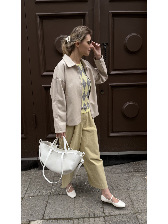 Жіноча сумка шопер біла 24-82