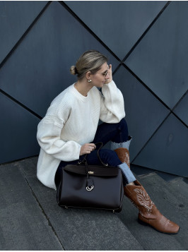 Жіноча сумка шопер шоколадна 24-83