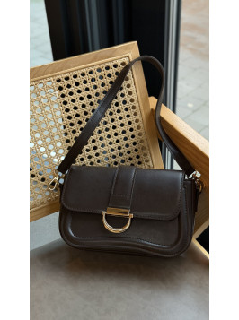 Жіноча сумка крос боді шоколадна 25-01