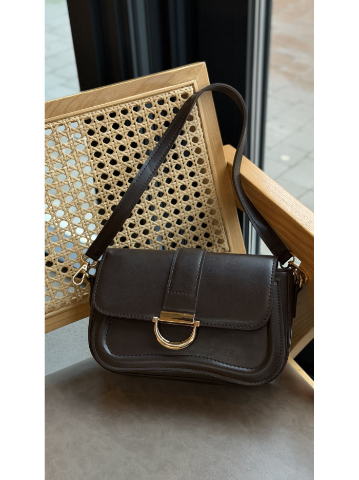 Жіноча сумка крос боді шоколадна 25-01