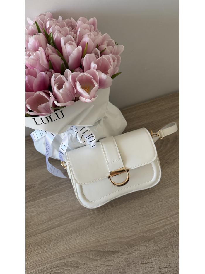 Жіноча сумка крос боді біла 25-01