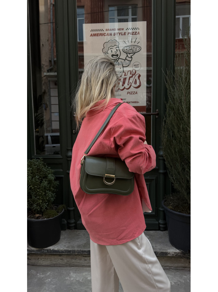 Жіноча сумка крос боді оливкова 25-01