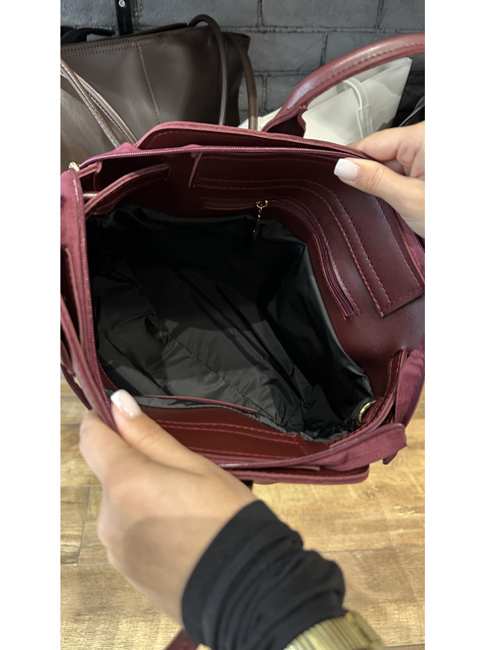 Жіноча сумка шопер шоколадна 25-02