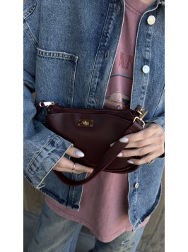 Жіноча сумка бордова крос боді 25-03