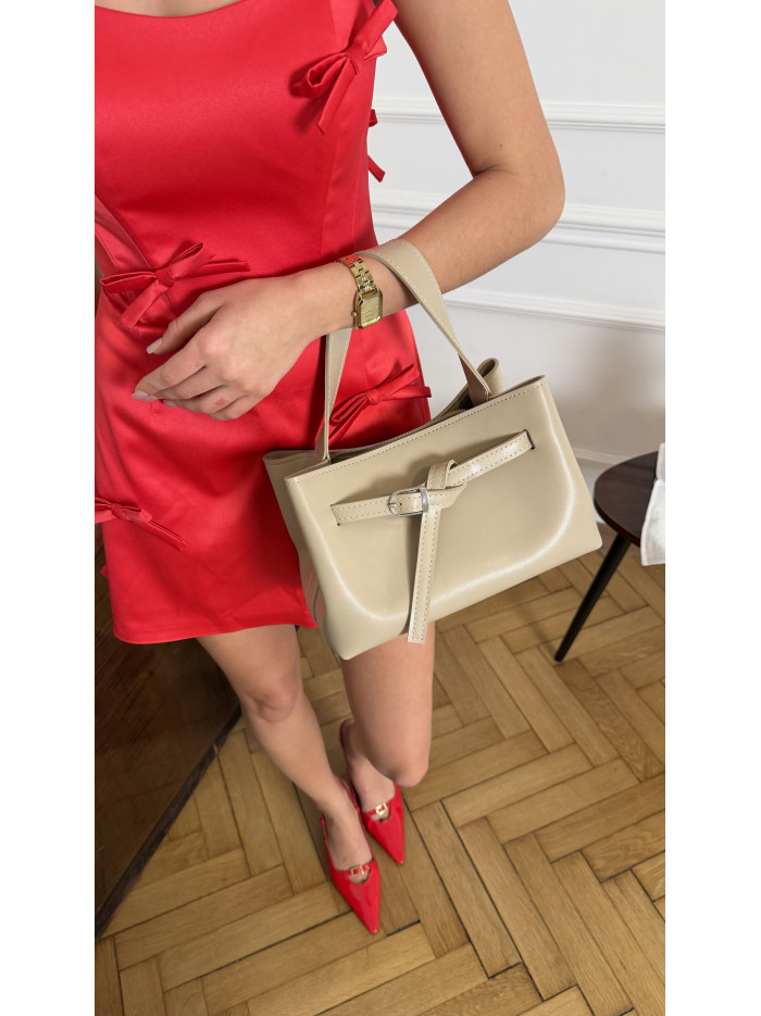 Жіноча сумка крос боді бежева 25-04