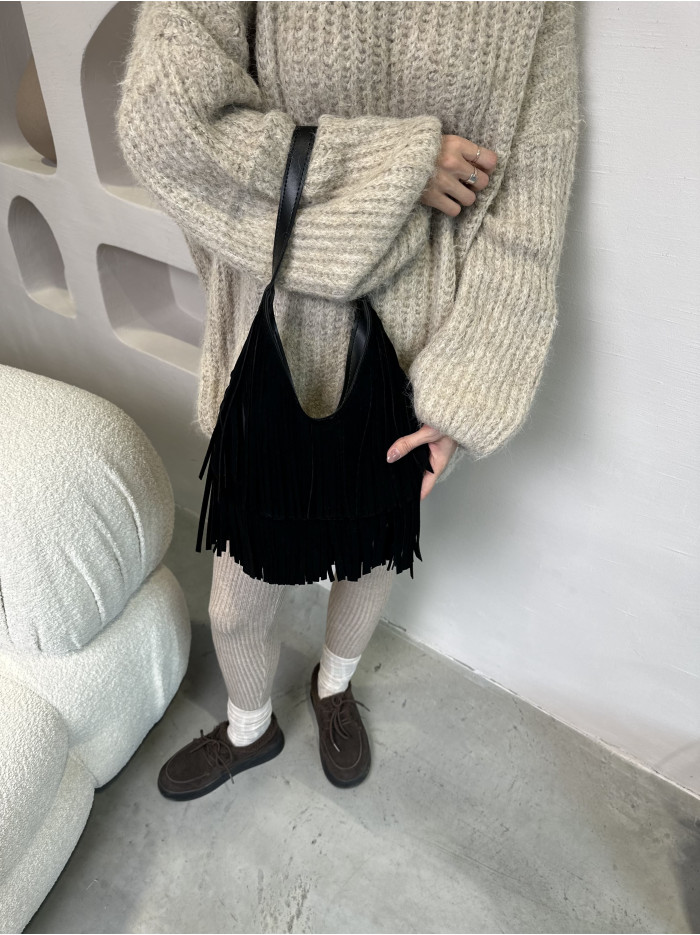 Жіноча сумка шопер чорна 25-08