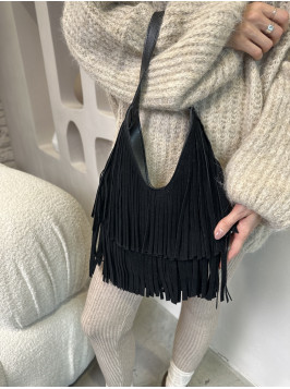 Жіноча сумка шопер чорна 25-08