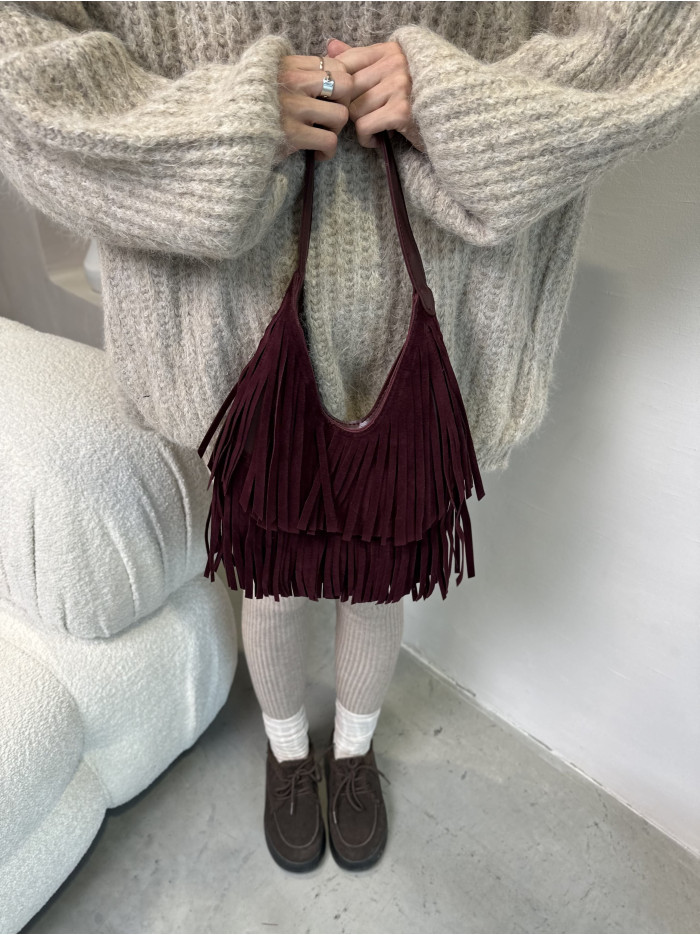 Жіноча сумка шопер бордова 25-08