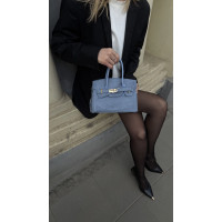 Жіноча сумка крос боді блакитна замшева 25-12