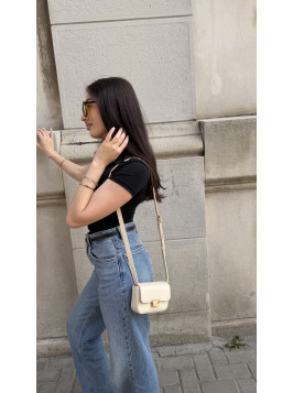 Жіноча міні сумка молочна 25-18