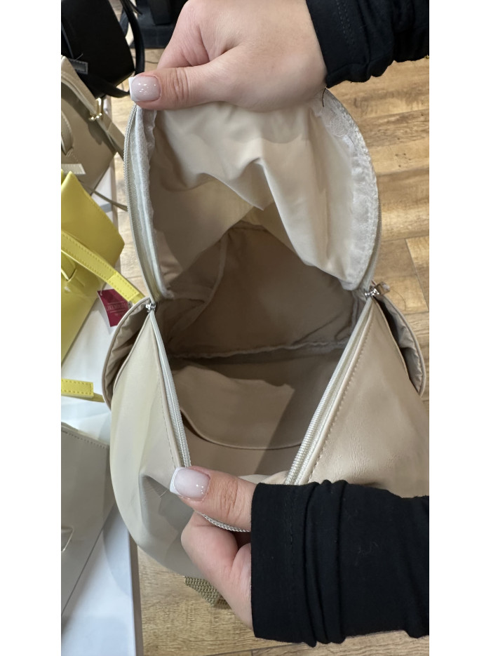 Жіночий рюкзак бежевий 25-27