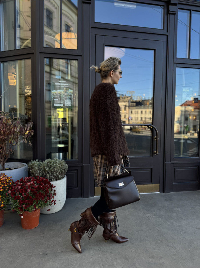 Жіноча сумка крос боді 25-32 шоколадна