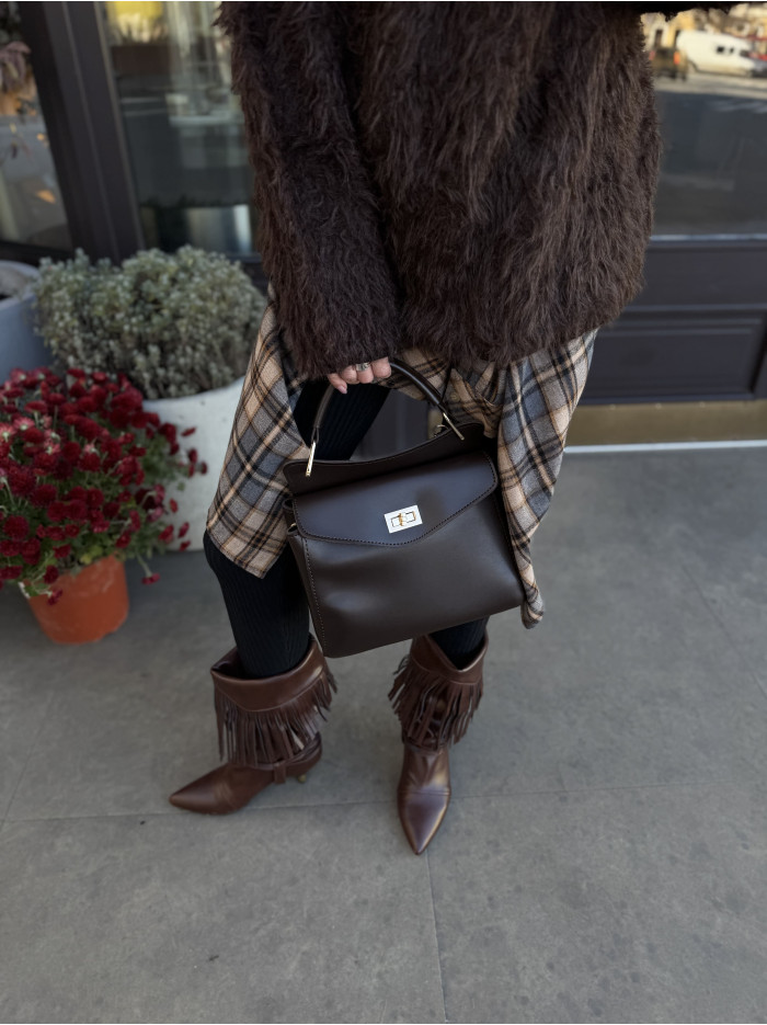 Жіноча сумка крос боді 25-32 шоколадна