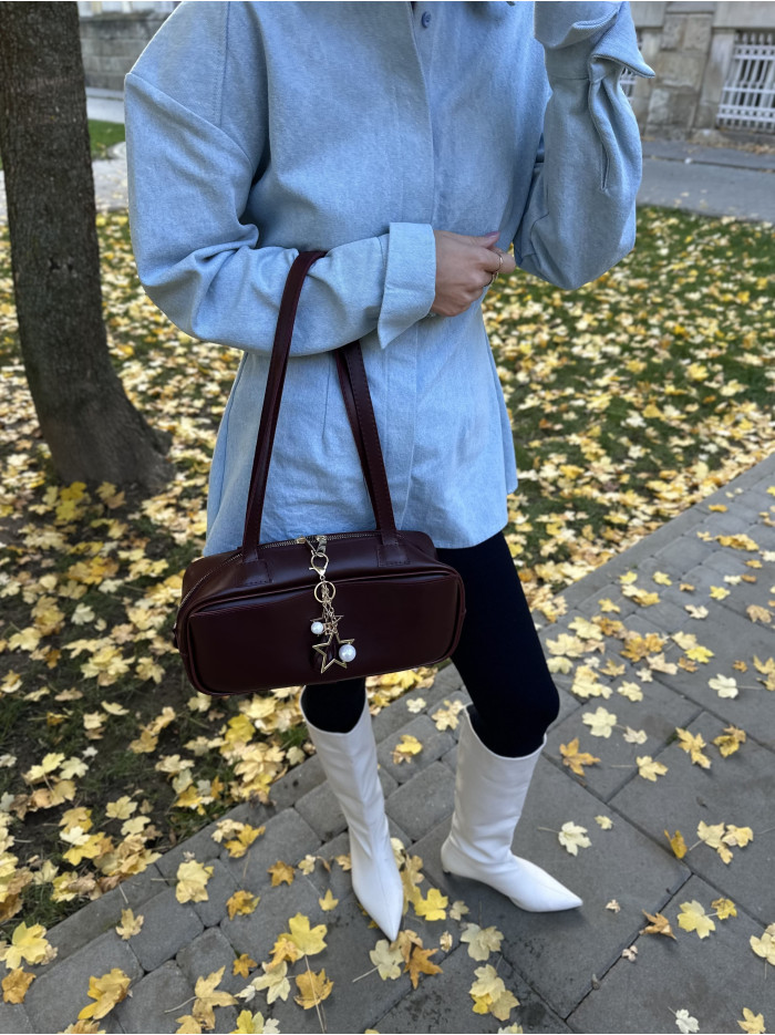 Жіноча сумка багет 25-33 бордова