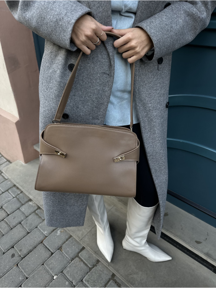 Жіноча сумка шопер мокко 25-51