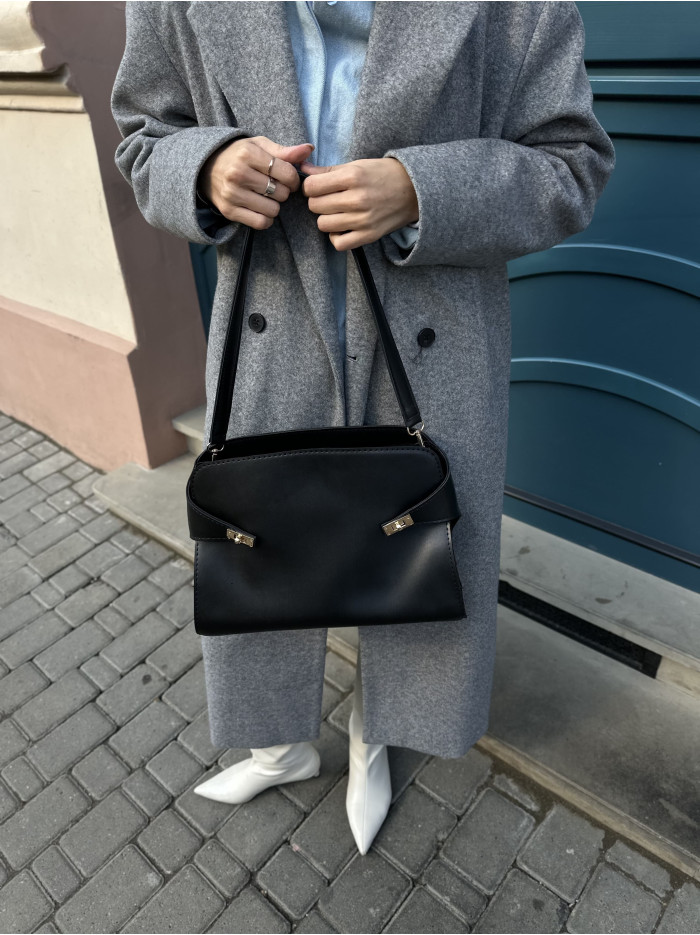 Жіноча сумка шопер чорна 25-51