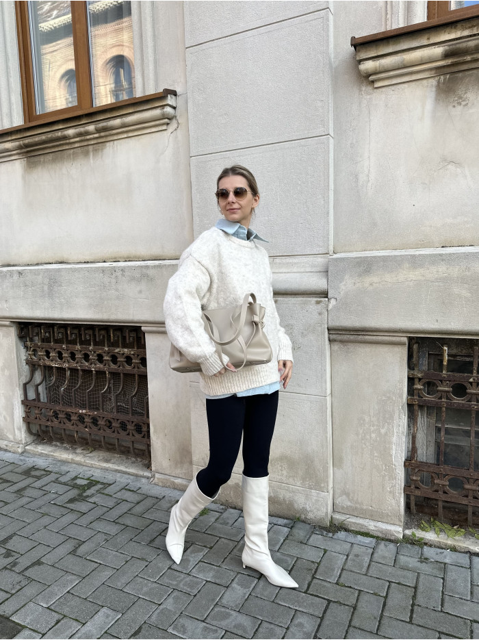 Жіноча сумка шопер бежева 25-60